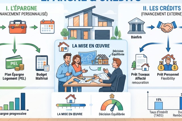 Stratégies pour financer des travaux via épargne et crédits